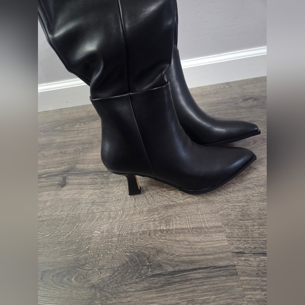 Women's Black Knee-High Boots Size 6.5 NEW - Picture 2 of 11